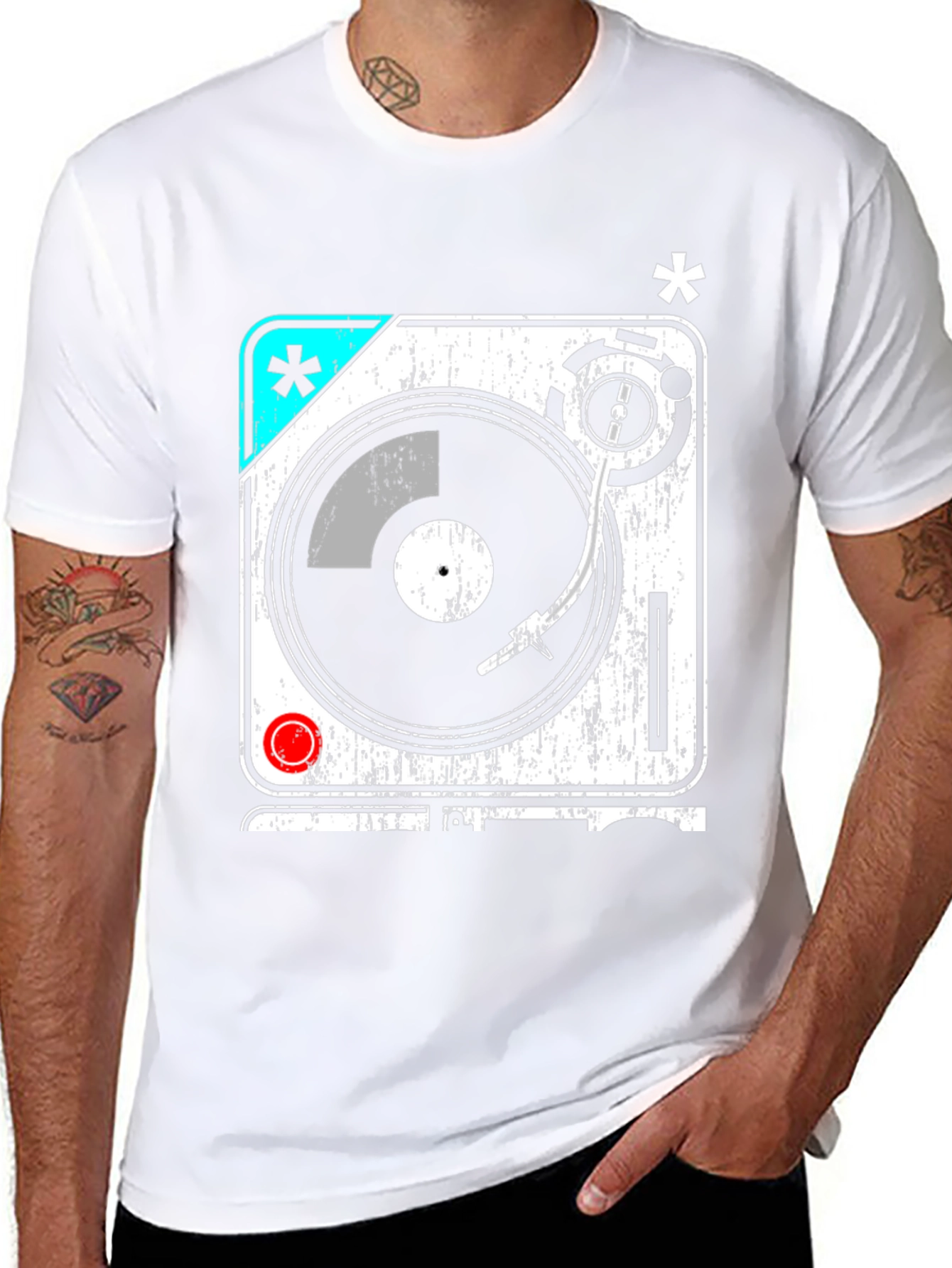 Retro Turntable Graphic T-Shirt - DJ Music Lover Tee