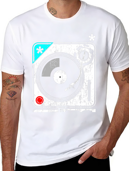 Retro Turntable Graphic T-Shirt - DJ Music Lover Tee