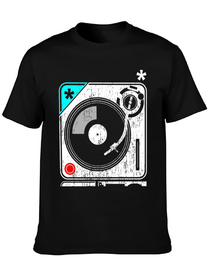 Retro Turntable Graphic T-Shirt - DJ Music Lover Tee