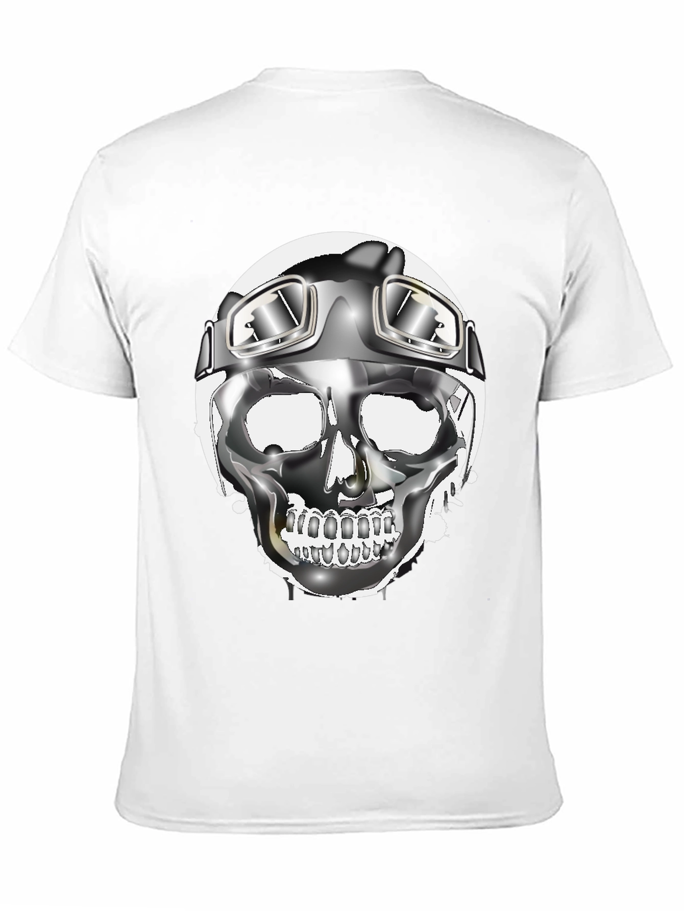 Skull Helmet Graphic Tee - Cool Biker Design