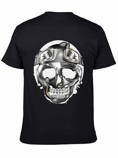 Skull Helmet Graphic Tee - Cool Biker Design
