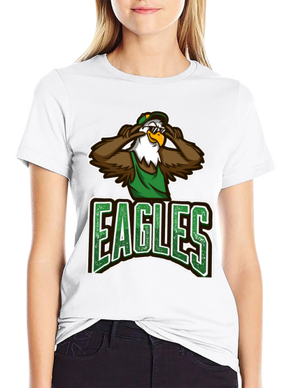 Eagles Cartoon Graphic Black T-Shirt