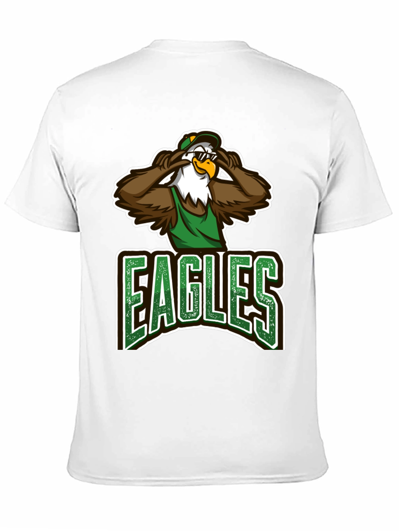 Eagles Cartoon Graphic Black T-Shirt