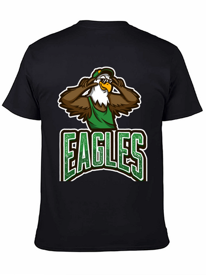 Eagles Cartoon Graphic Black T-Shirt