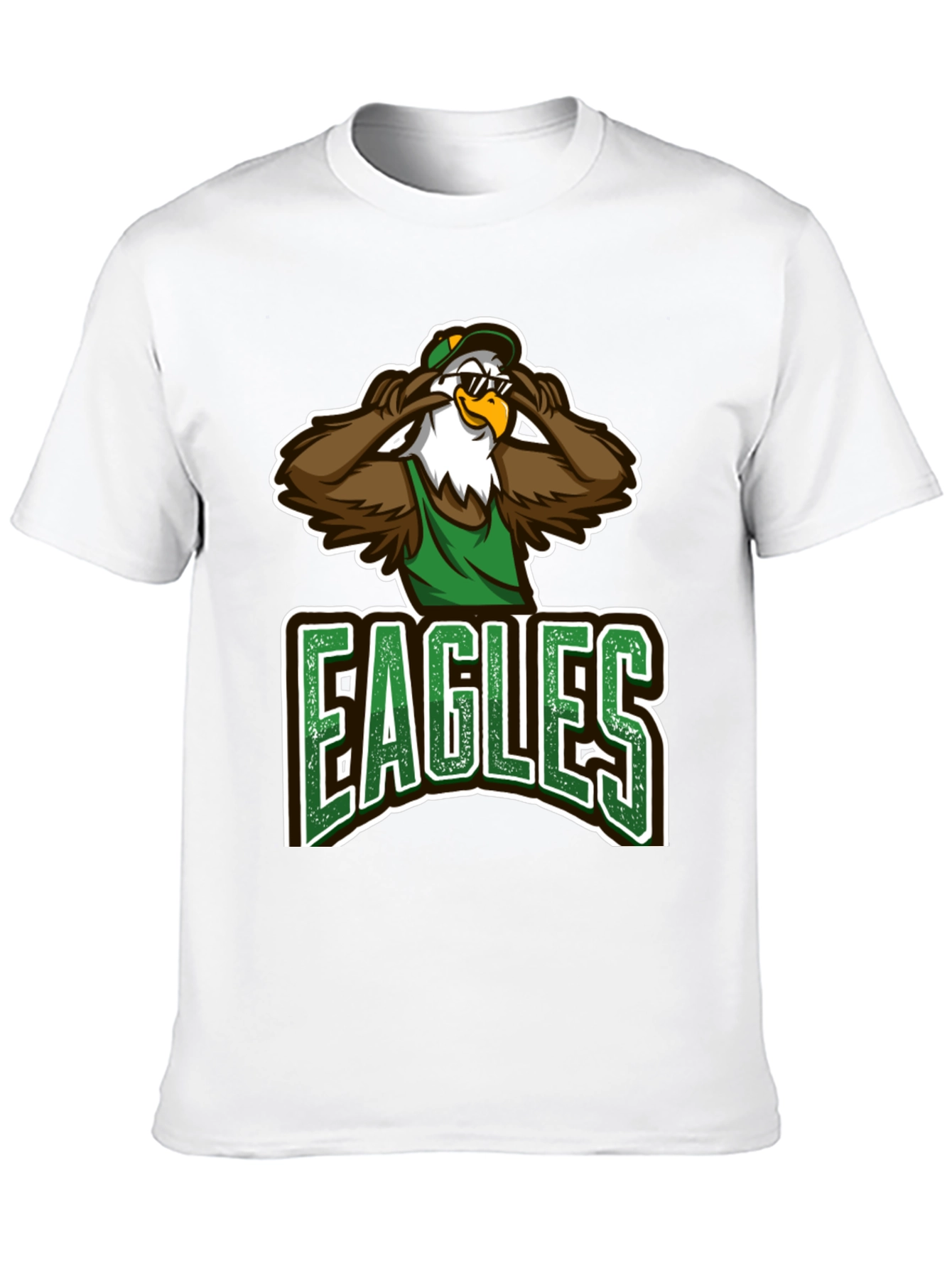 Eagles Cartoon Graphic Black T-Shirt