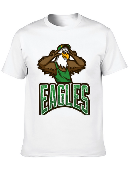 Eagles Cartoon Graphic Black T-Shirt