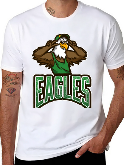 Eagles Cartoon Graphic Black T-Shirt