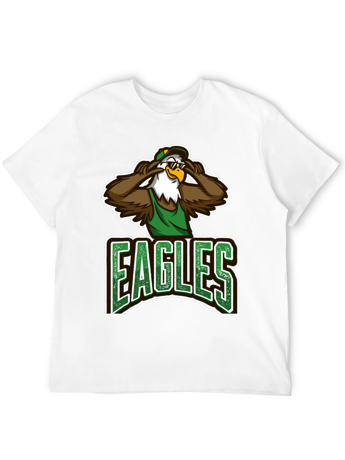 Eagles Cartoon Graphic Black T-Shirt