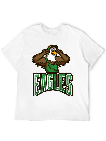 Eagles Cartoon Graphic Black T-Shirt