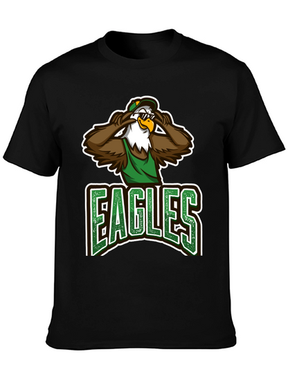 Eagles Cartoon Graphic Black T-Shirt
