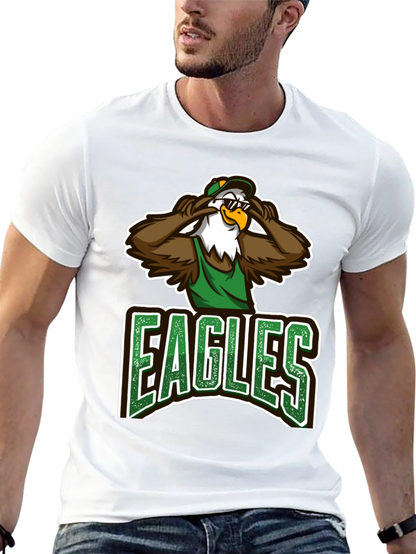 Eagles Cartoon Graphic Black T-Shirt