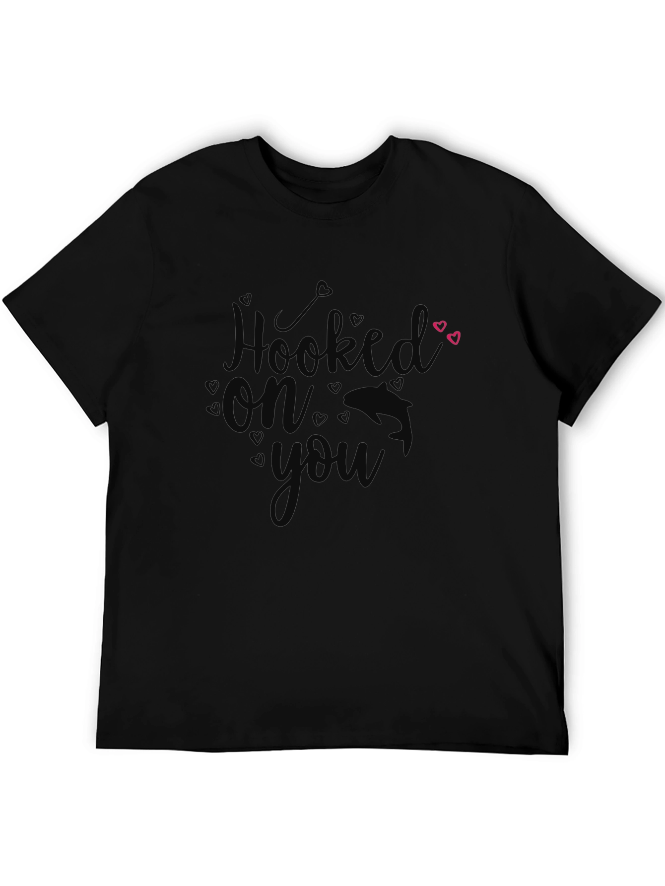 Hooked On You Valentines T-Shirt - Black