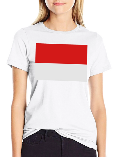 Indonesia Flag T-Shirt - Black Crew Neck Tee