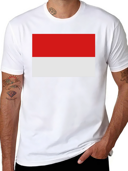 Indonesia Flag T-Shirt - Black Crew Neck Tee
