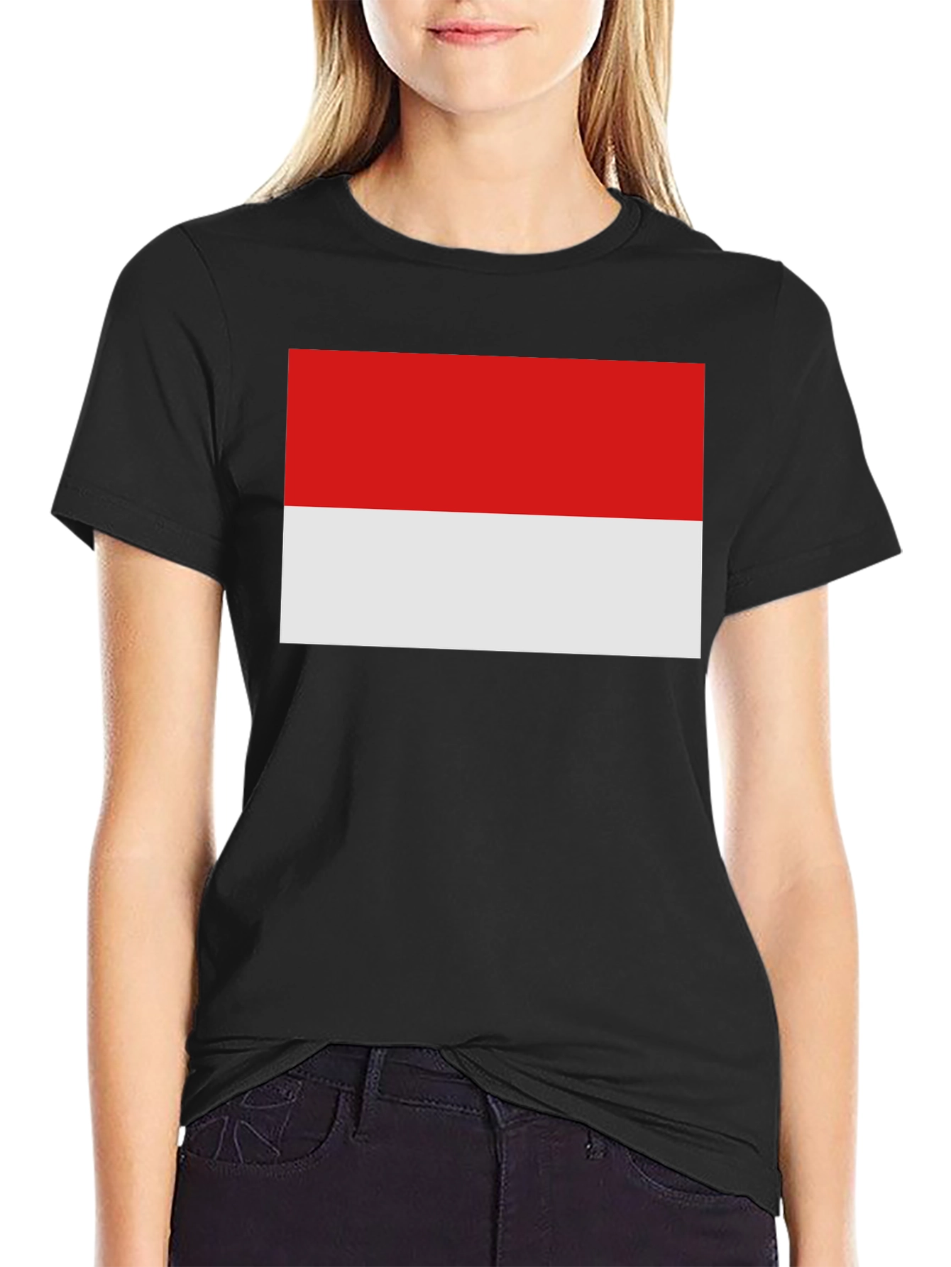 Indonesia Flag T-Shirt - Black Crew Neck Tee