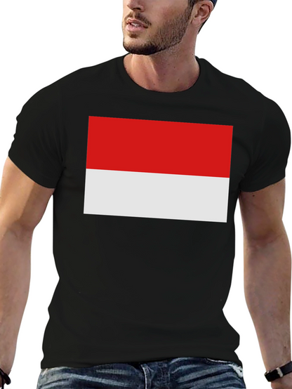 Indonesia Flag T-Shirt - Black Crew Neck Tee