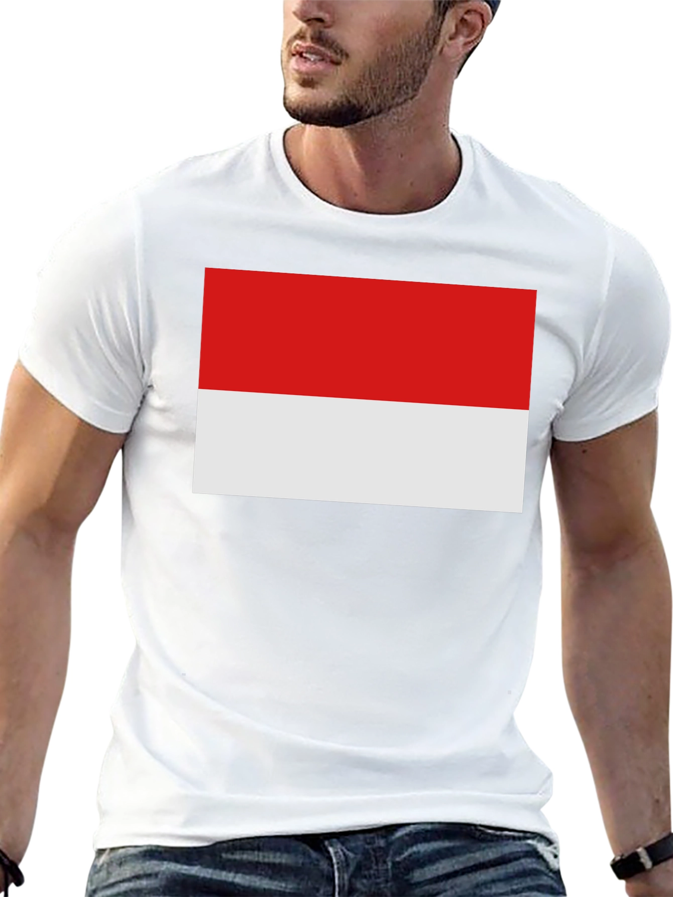 Indonesia Flag T-Shirt - Black Crew Neck Tee