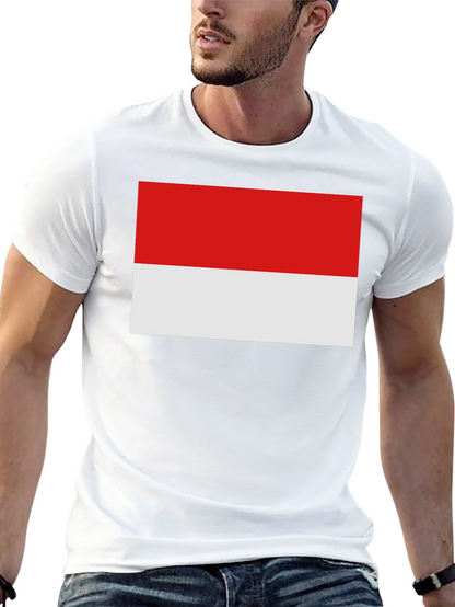 Indonesia Flag T-Shirt - Black Crew Neck Tee