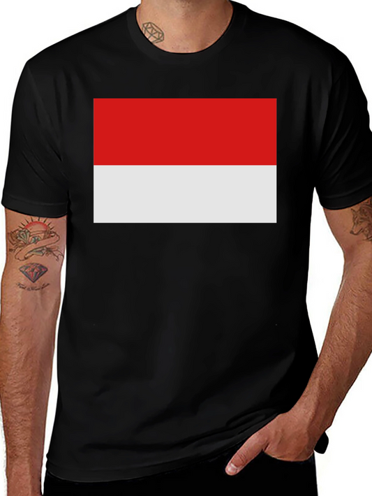 Indonesia Flag T-Shirt - Black Crew Neck Tee