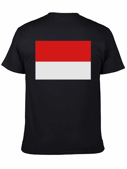 Indonesia Flag T-Shirt - Black Crew Neck Tee