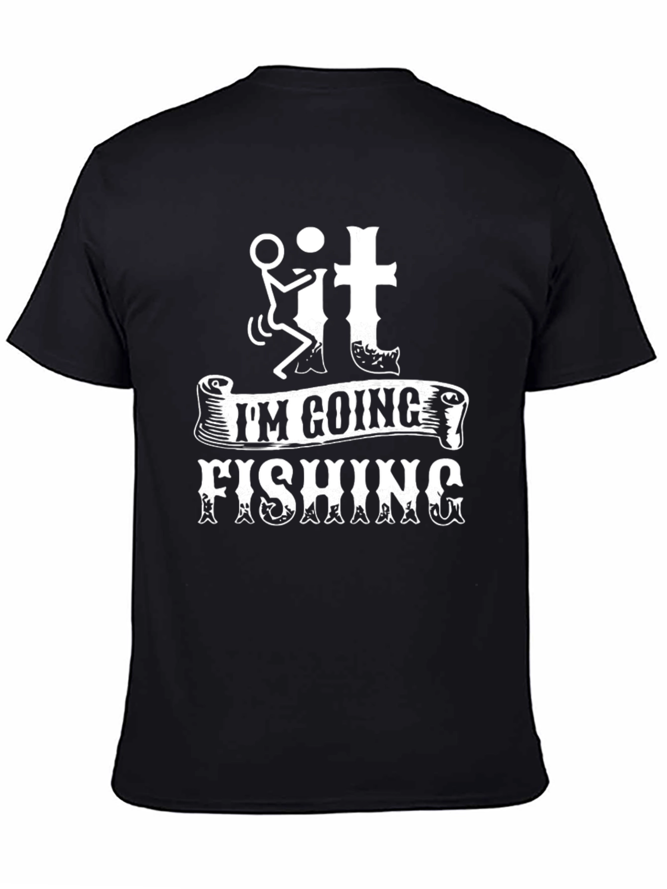 Funny Fishing T-Shirt - Black Graphic Tee