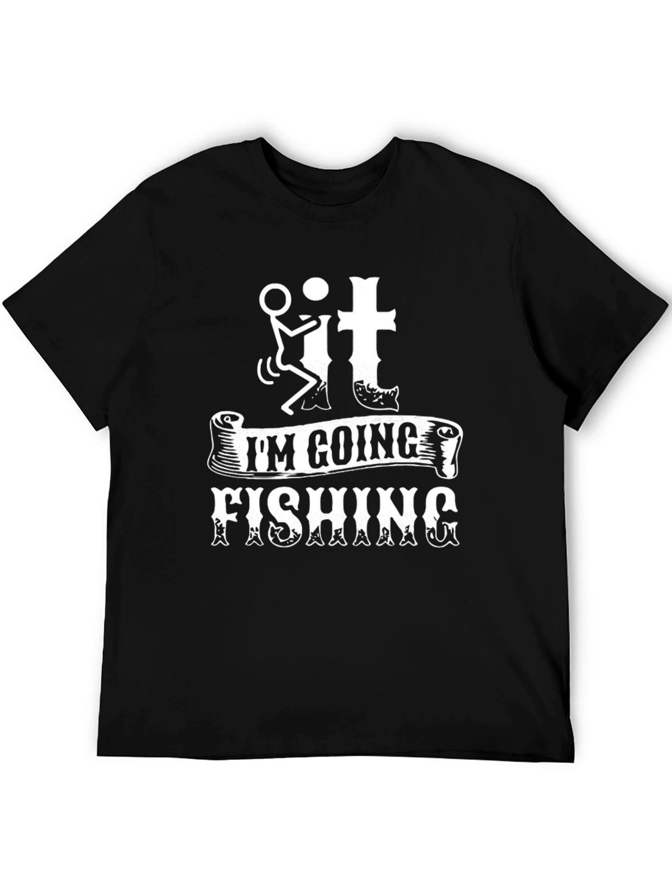 Funny Fishing T-Shirt - Black Graphic Tee