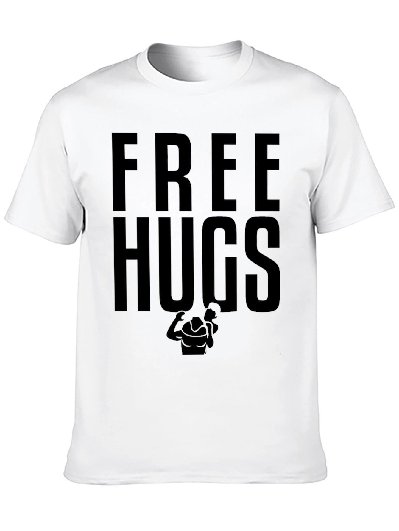 Free Hugs Graphic Tee - Black Cotton T-Shirt