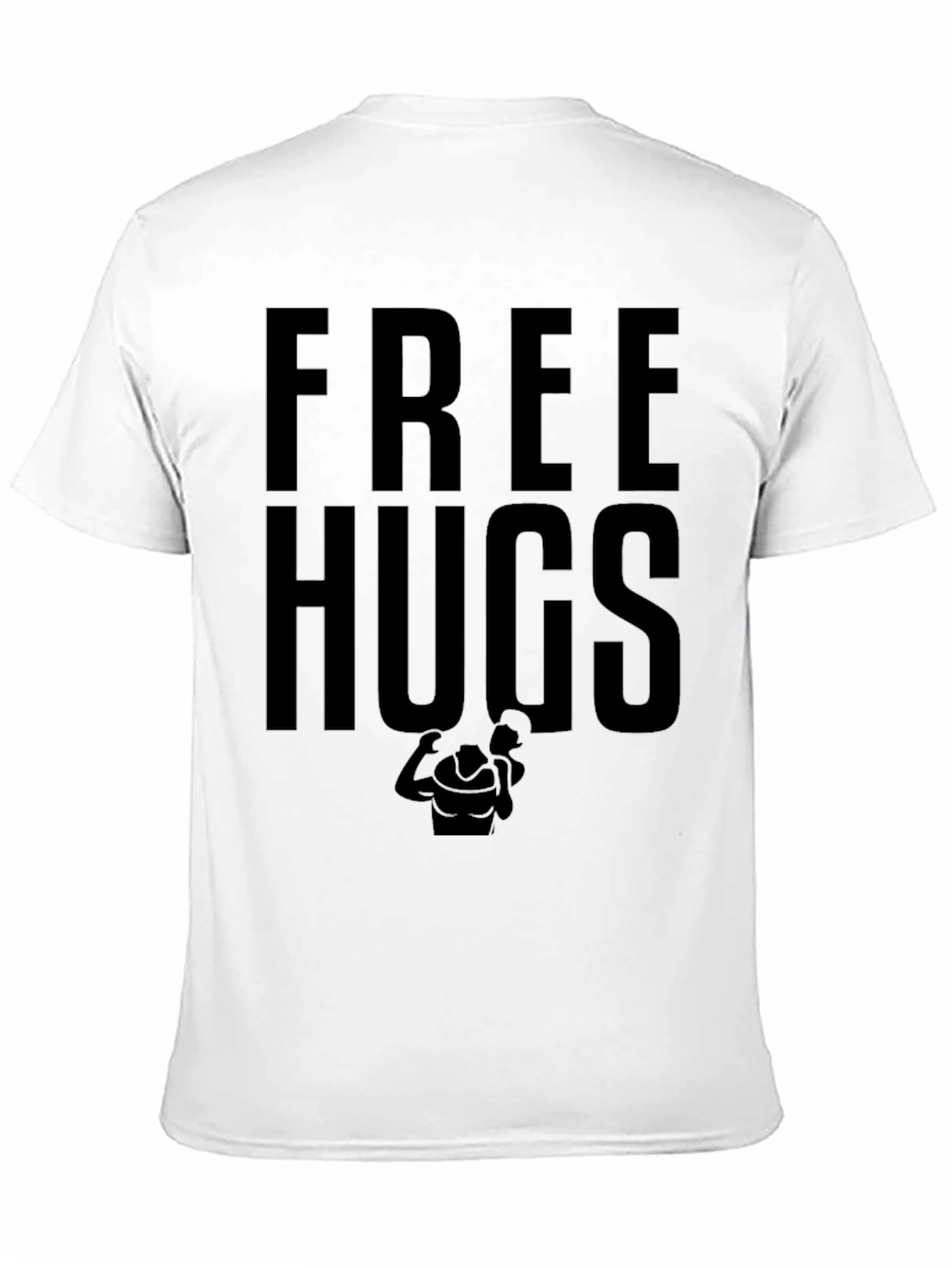 Free Hugs Graphic Tee - Black Cotton T-Shirt