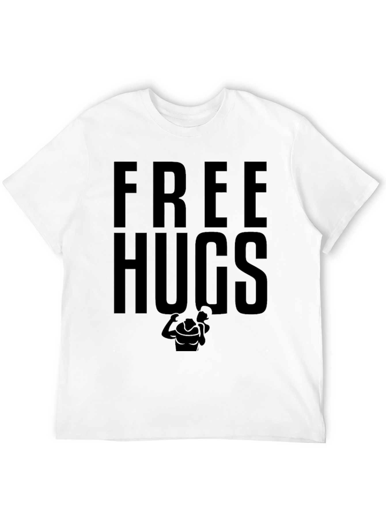 Free Hugs Graphic Tee - Black Cotton T-Shirt