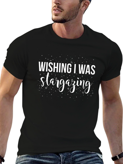 Wishing I Was Stargazing Black T-Shirt