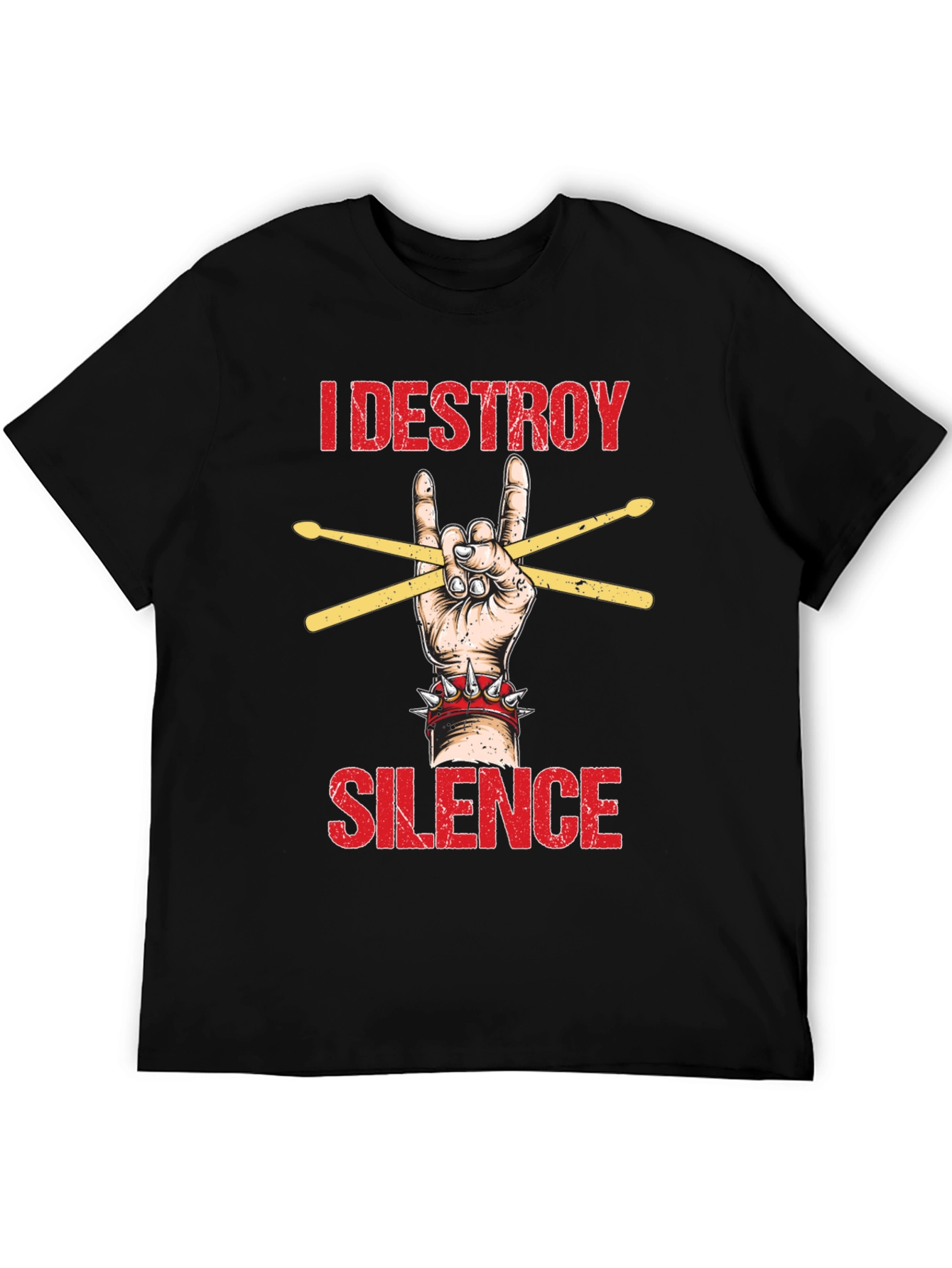 I Destroy Silence T-Shirt - Rock Hand Drummer Tee