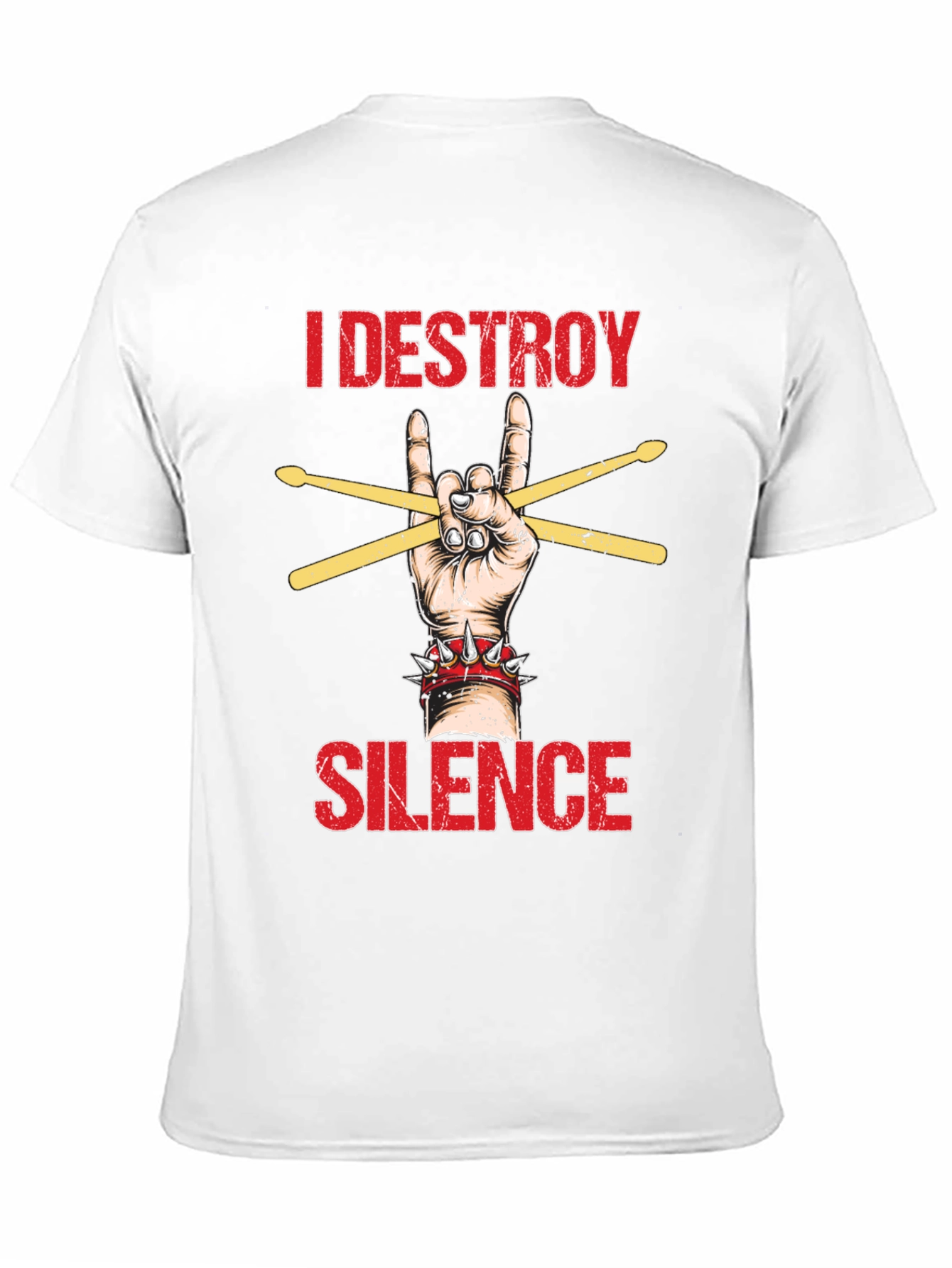 I Destroy Silence T-Shirt - Rock Hand Drummer Tee