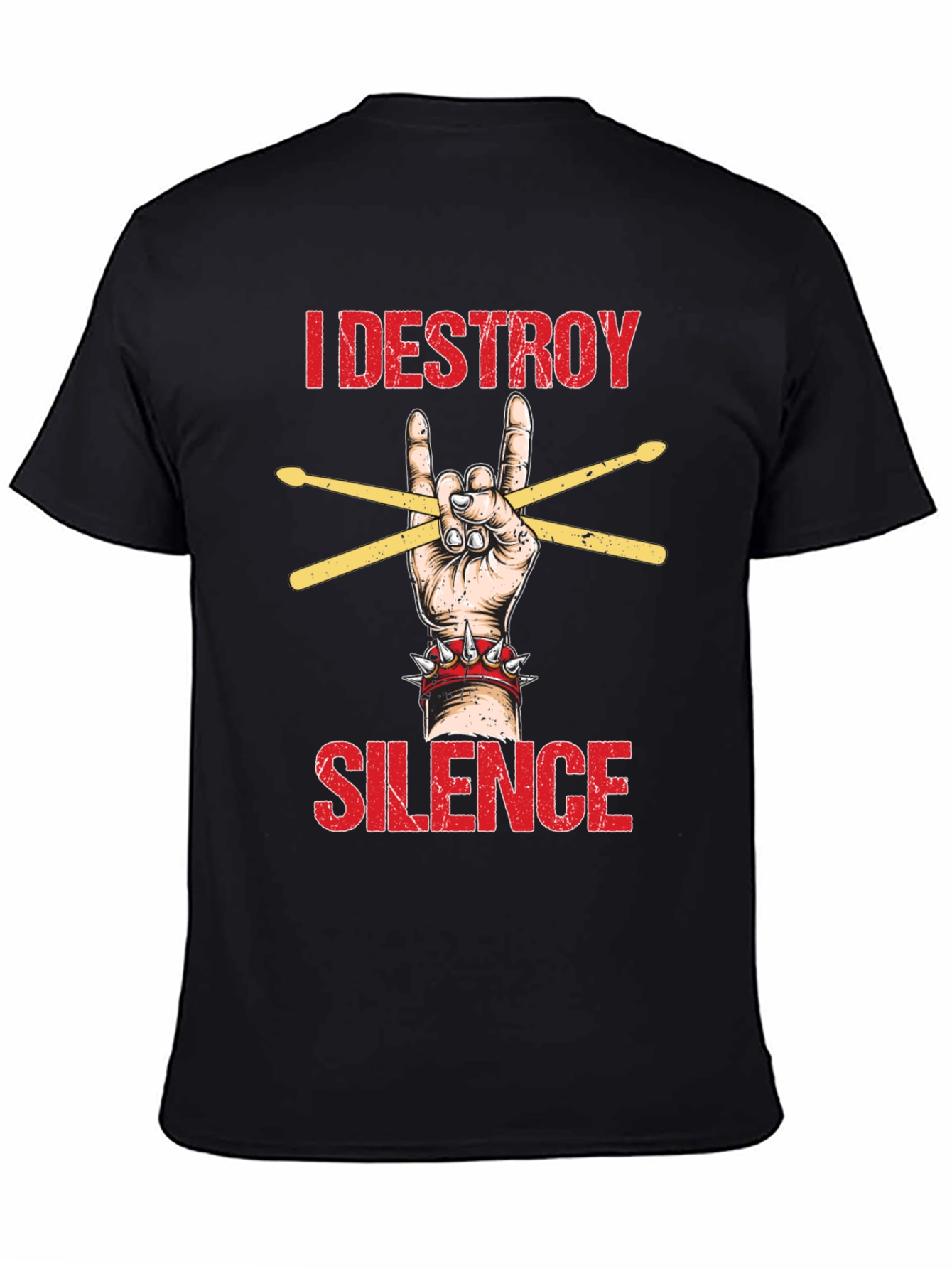 I Destroy Silence T-Shirt - Rock Hand Drummer Tee
