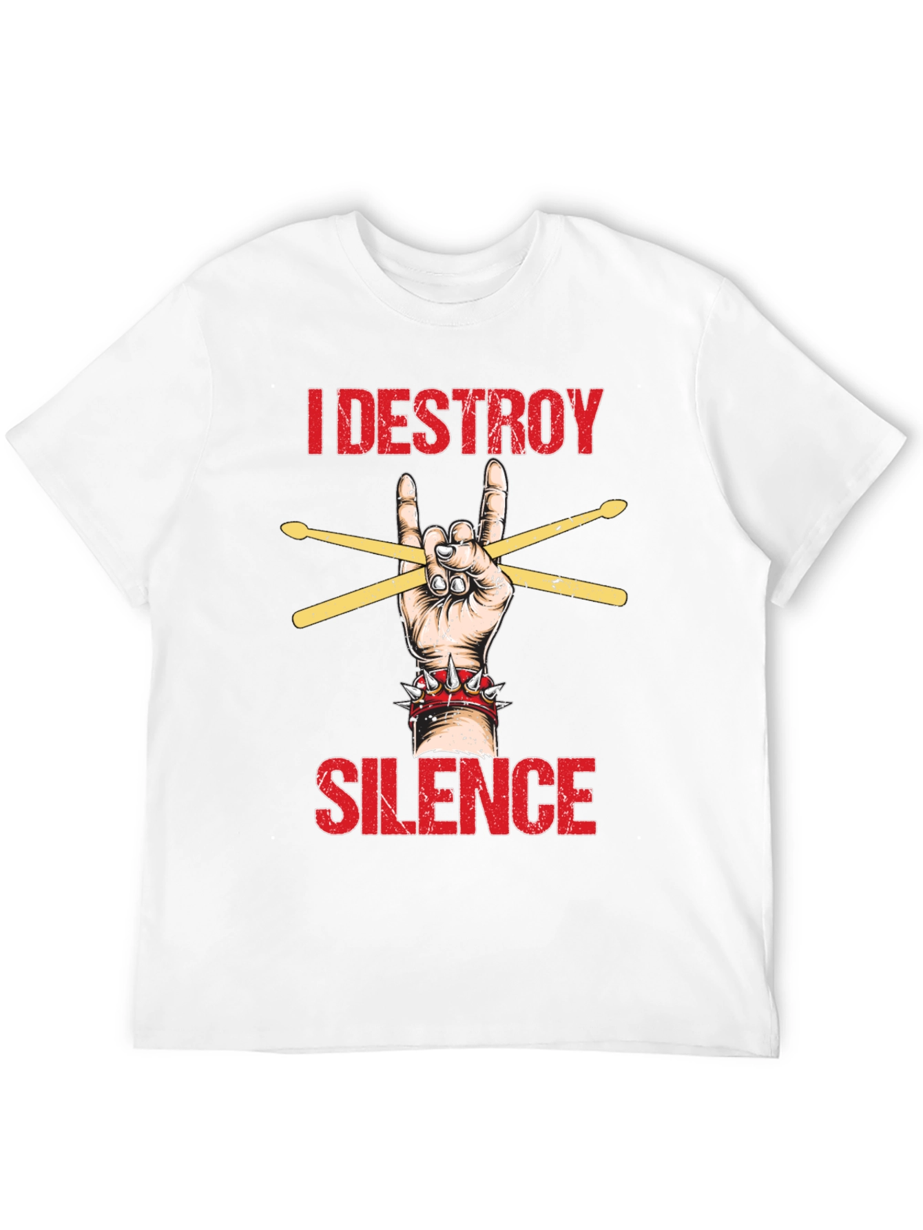 I Destroy Silence T-Shirt - Rock Hand Drummer Tee