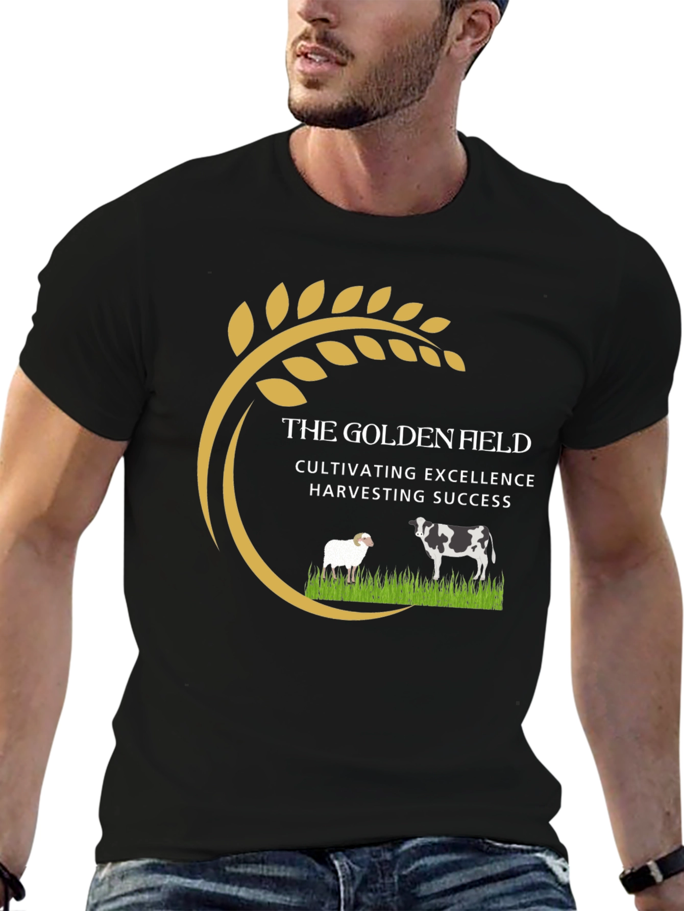Golden Field Black Graphic Tee