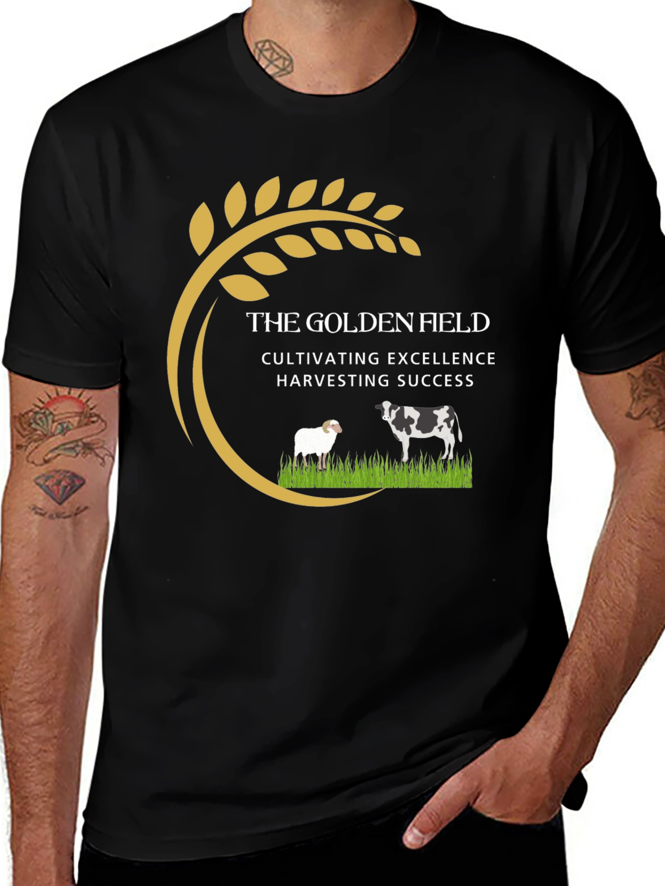 Golden Field Black Graphic Tee