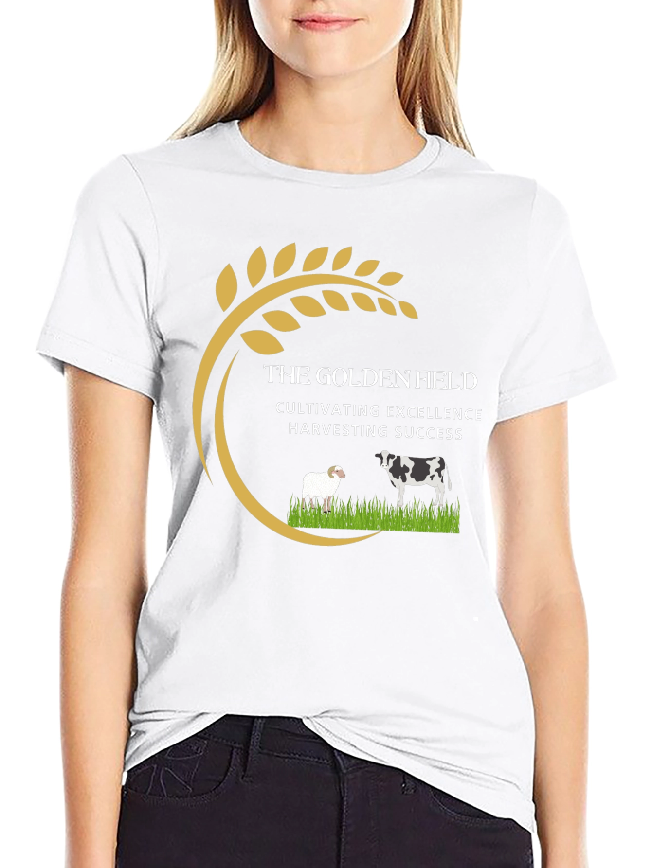 Golden Field Black Graphic Tee