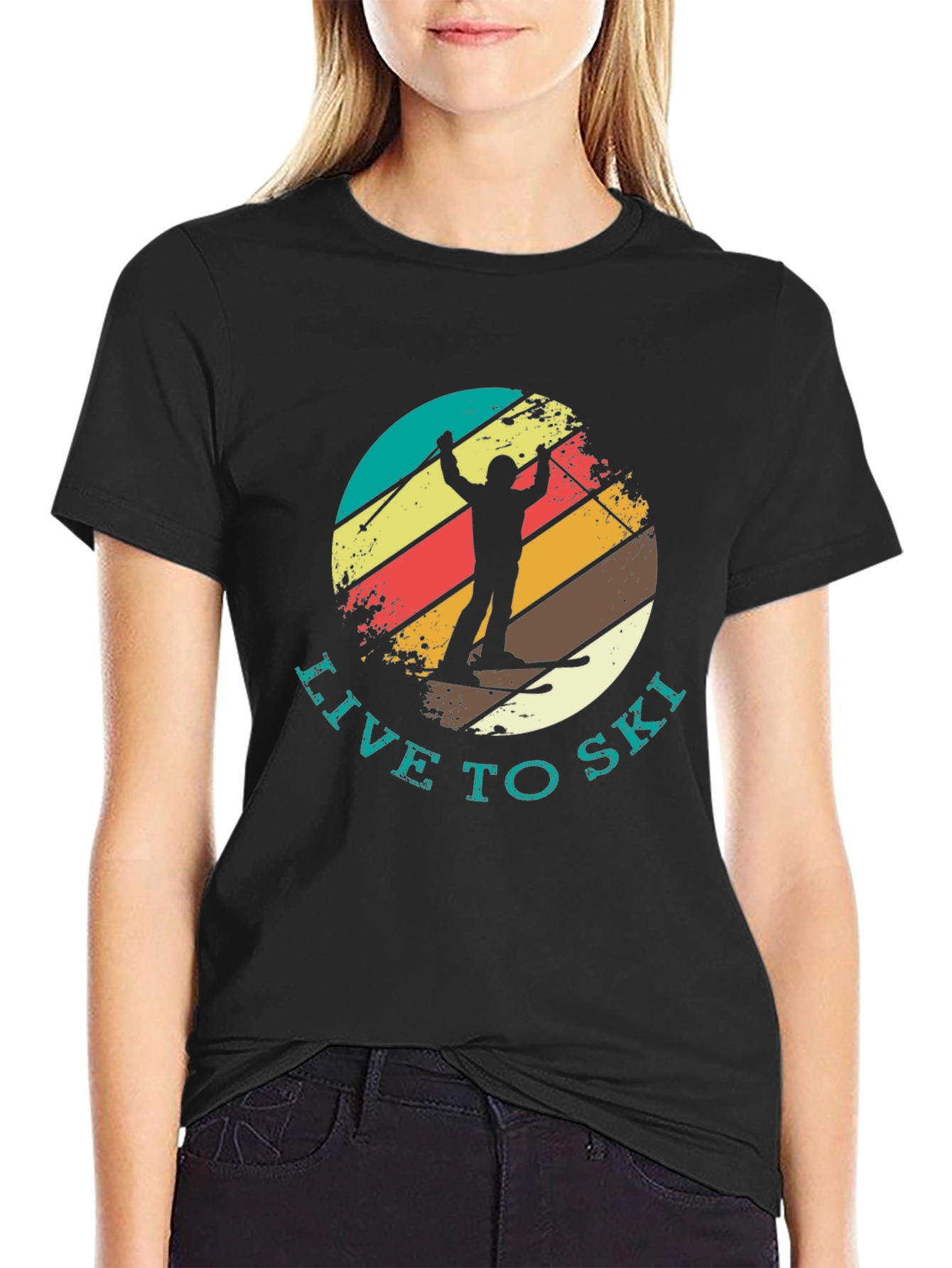 Live To Ski Retro T-Shirt