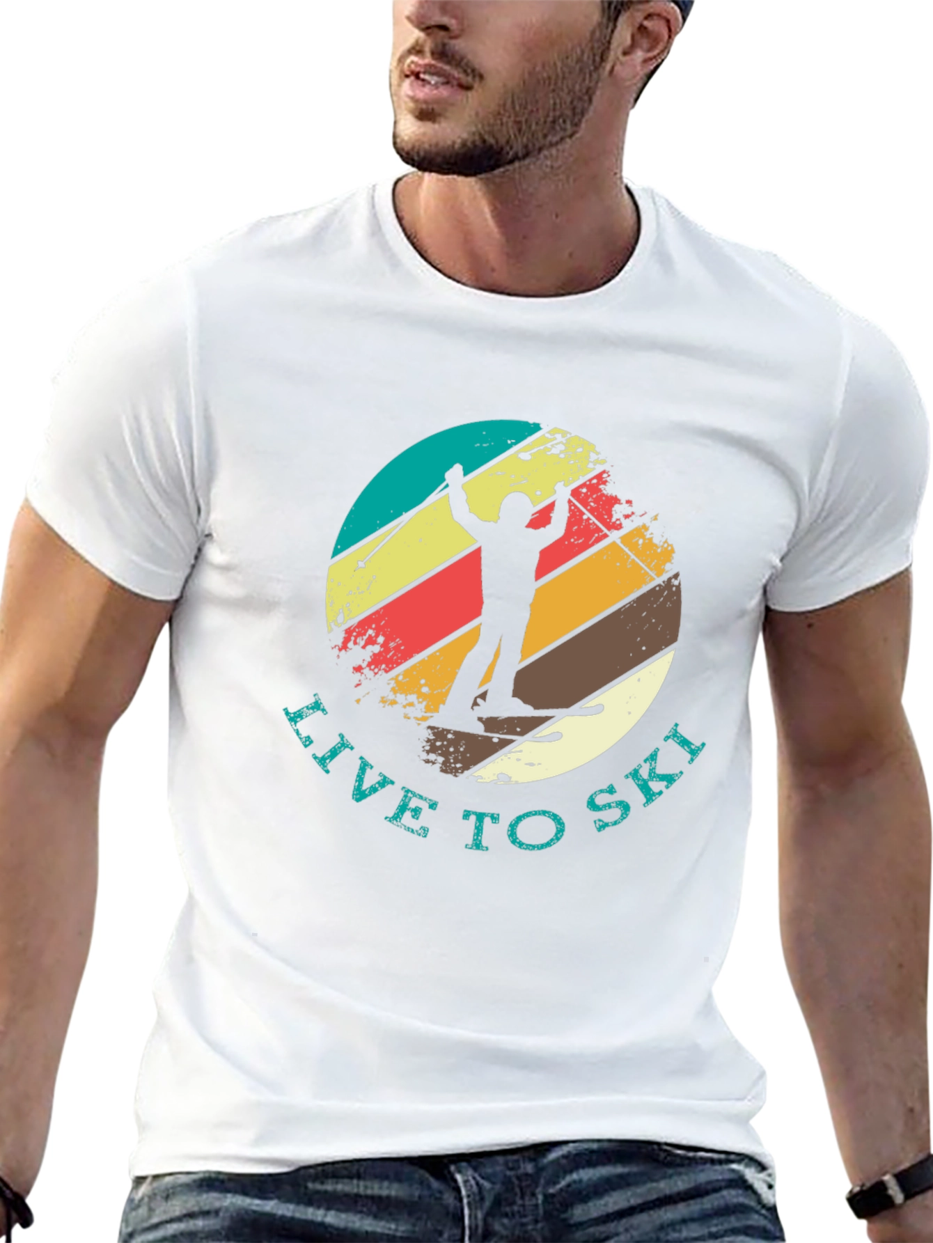 Live To Ski Retro T-Shirt