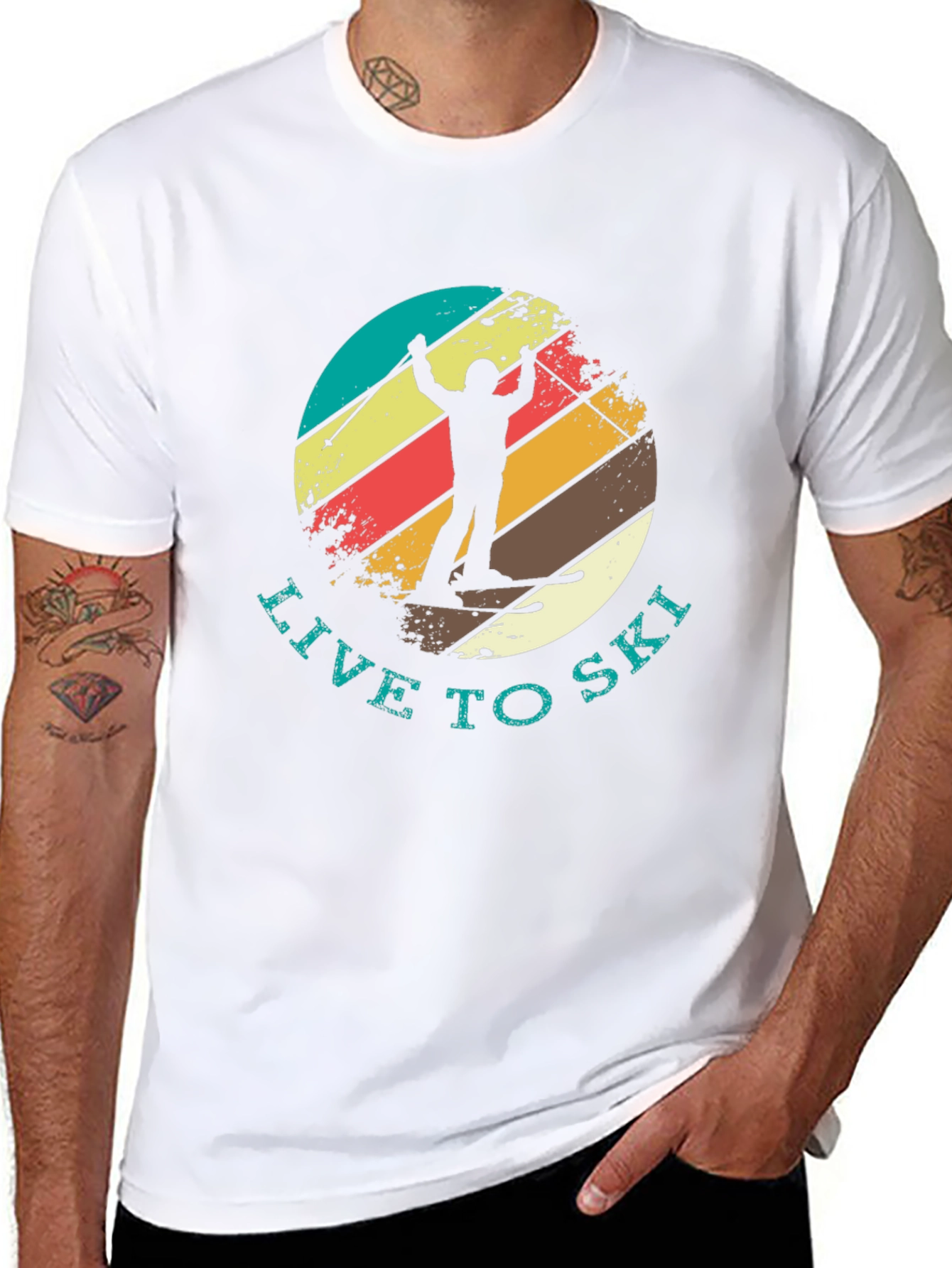Live To Ski Retro T-Shirt