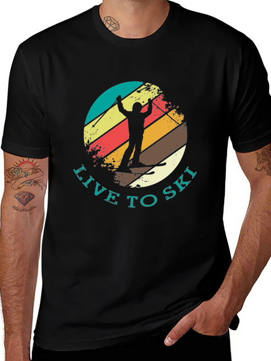 Live To Ski Retro T-Shirt