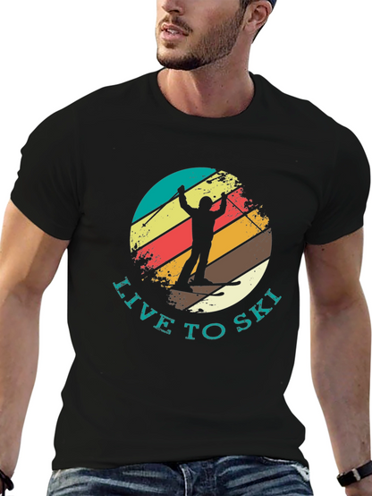 Live To Ski Retro T-Shirt