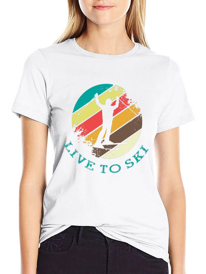 Live To Ski Retro T-Shirt