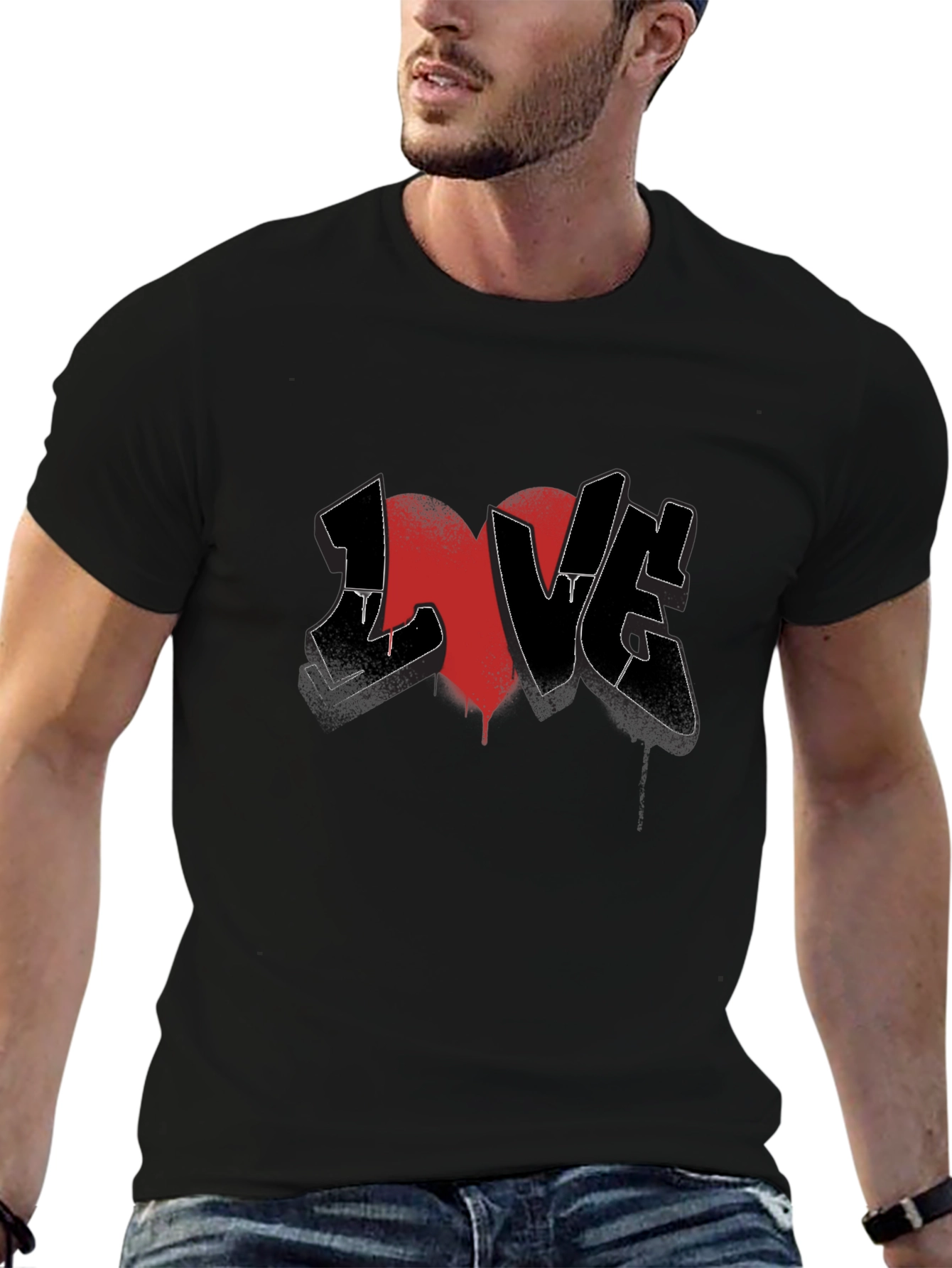 LOVE Graffiti Graphic Tee - Black