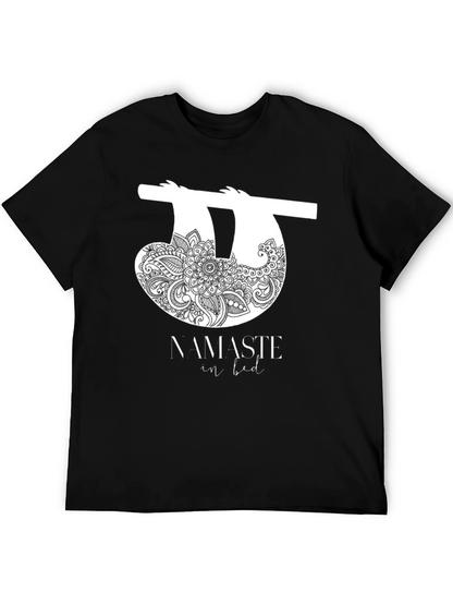Namaste In Bed Sloth Graphic Tee