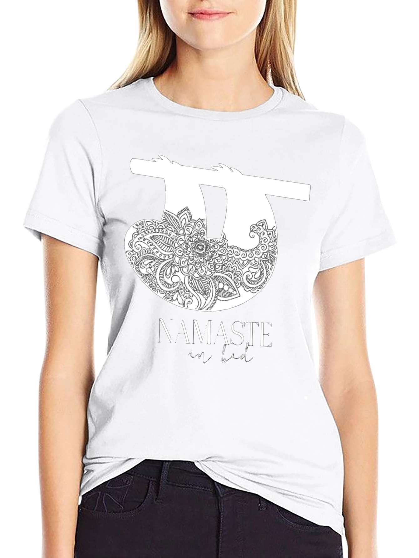Namaste In Bed Sloth Graphic Tee
