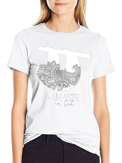 Namaste In Bed Sloth Graphic Tee