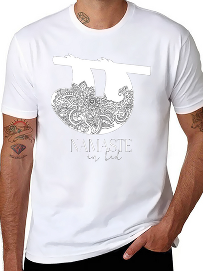 Namaste In Bed Sloth Graphic Tee
