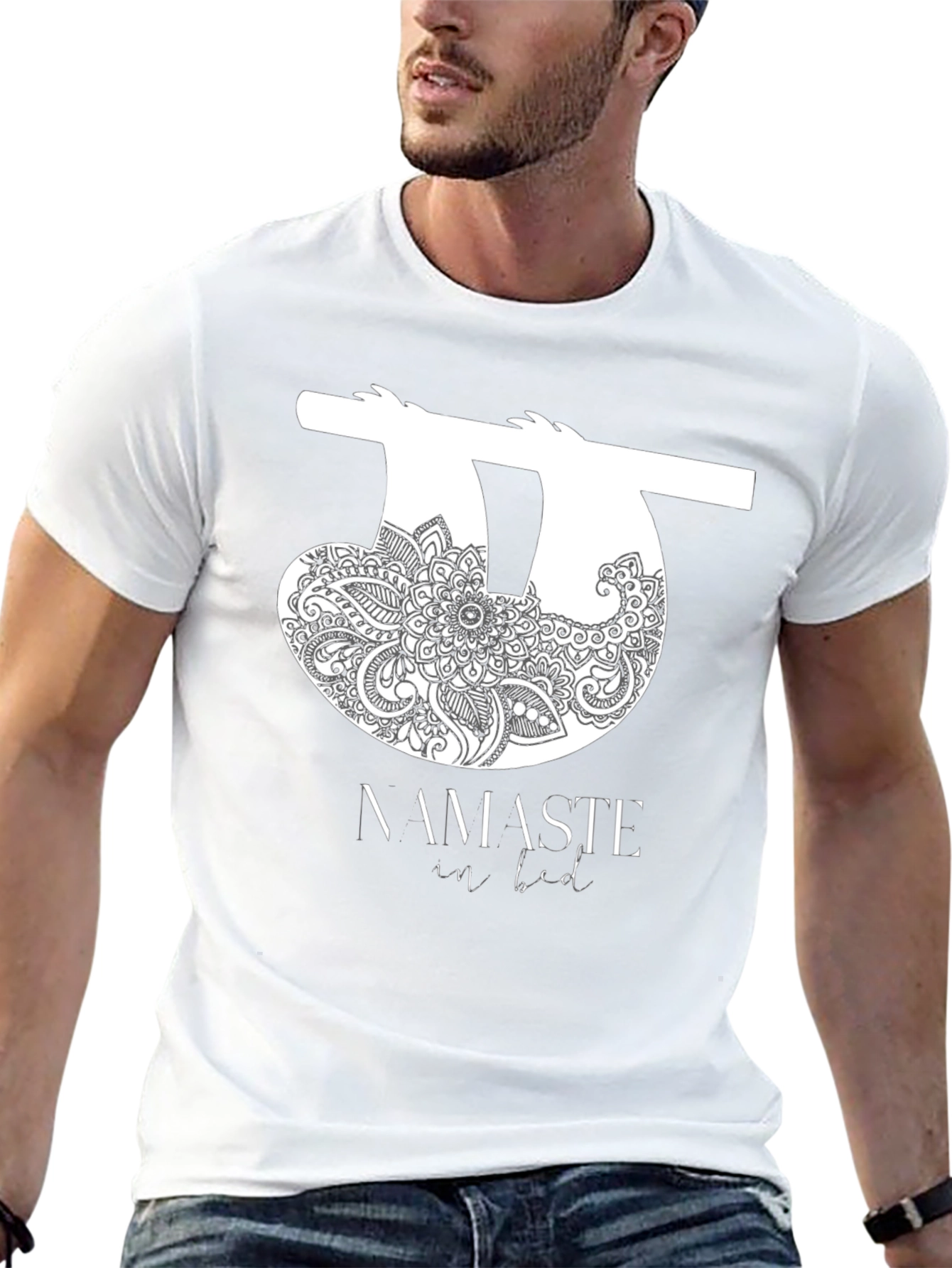 Namaste In Bed Sloth Graphic Tee