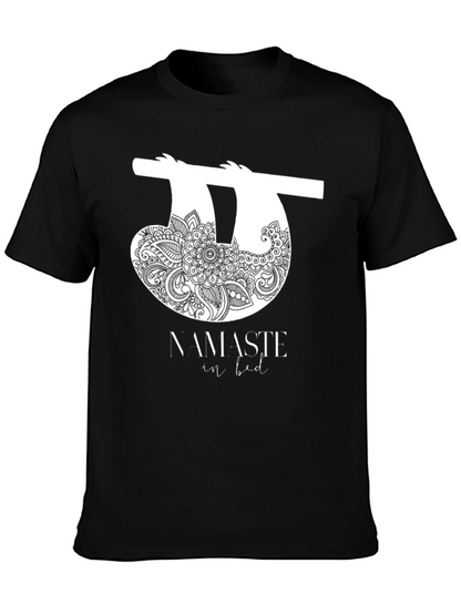 Namaste In Bed Sloth Graphic Tee